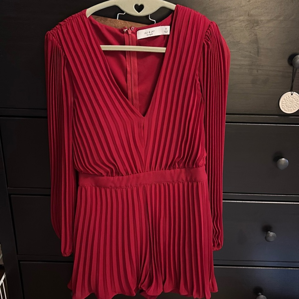 Ali & Jay Burgundy Red Romper